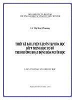 Thiết kế bài luyện tập, ôn tập hóa học lớp 9 trung học cơ sở theo hướng hoạt động hóa người học 