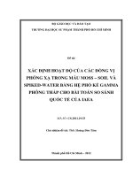 xác định hoạt độ của các đồng vị phóng xạ trong mẫu moss – soil và spiked water bằng hệ phổ kế gamma phông thấp cho bài toán so sánh quốc tế của iaea 
