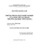 những phẩm chất nghề nghiệp của sinh viên sư phạm trường đại học tiền giang 