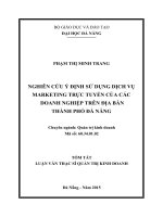 Nghiên cứu ý định sử dụng dịch vụ marketing trực tuyến của các doanh nghiệp trên địa bàn thành phố đà nẵng 