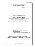 SKKN một số KINH NGHIỆM về VIỆC GIẢNG dạy tác PHẨM tự sự THEO đặc TRƯNG THỂ LOẠI 