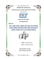xác định hàm lượng sắt hòa tan trong nước bằng phương pháp trắc quang sử dụng thuốc thử 1,10 phenaltrolin năm 2012 