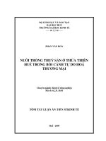 NUÔI TRỒNG THUỶ SẢN Ở THỪA THIÊN HUẾ TRONG BỐI CẢNH TỰ DO HOÁ THƯƠNG MẠI