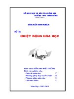 sáng kiên kinh nghiệm nhiệt độ hóa học 
