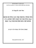 định hướng giá trị trong tình yêu của sinh viên một số trường đại học tại thành phố hồ chí minh 