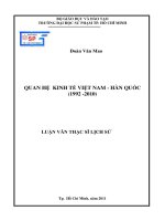 quan hệ kinh tế việt nam   hàn quốc (1992  2010) 