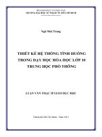 thiết kế hệ thống tình huống trong dạy học hóa học lớp 10 trung học phổ thông 