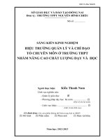 skkn HIỆU TRƯỞNG QUẢN lý và CHỈ đạo tổ CHUYÊN môn ở TRƯỜNG THPT NHẰM NÂNG CAO CHẤT LƯỢNG dạy và  học 