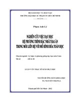 nghiên cứu việc dạy học hệ phương trình bậc nhất hai ẩn trong mối liên hệ với mô hình hóa toán học 