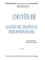 SKKN tạo hứng thú, tính tích cực trong bộ môn hóa học 
