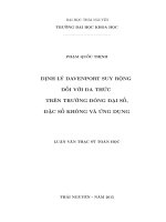 Định lý davenport suy rộng đối với đa thức trên trường đóng đại số, đặc số không và ứng dụng