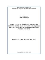 thực trạng quản lý việc thực hiện chương trình giáo dục mầm non tại các trường mầm non quận tân bình thành phố hồ chí minh 