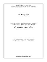 tính chất thứ tự của một số không gian hàm 