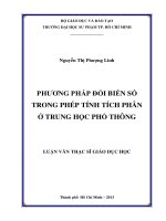 phương pháp đổi biến số trong phép tính tích phân ở trung học phổ thông 