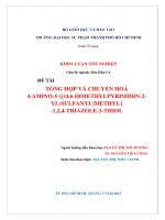 tổng hợp và chuyển hoá 4 amino 5 {(4,6 dimethylpyrimidin 2  yl)sulfanylmethyl}  1,2,4 triazole 3 thiol 