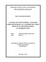 tóm tắt a study on vietnamese english code switching as a communication device in coversations at workplaces