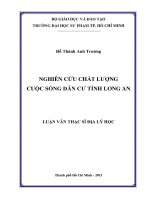 nghiên cứu chất lượng cuộc sống dân cư tỉnh long an 