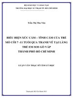 biểu hiện xúc cảm – tình cảm của trẻ mồ côi 7  11 tuổi qua tranh vẽ tại làng trẻ em sos gò vấp thành phố hồ chí minh 