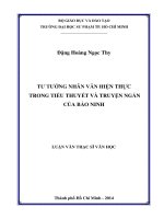 tư tưởng nhân văn hiện thực trong tiểu thuyết và truyện ngắn của bảo ninh 