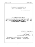 skkn PHƯƠNG PHÁP HƯỚNG dẫn học SINH GIẢI  bài tập TRẮC NGHIỆM NHANH CHÓNG và HIỆU QUẢ môn hóa học KHỐI THPT 