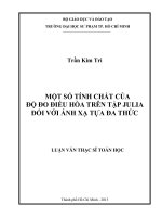 một số tính chất của độ đo điều hòa trên tập julia đối với ánh xạ tựa đa thức 