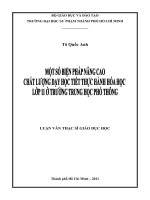 một số biện pháp tnâng cao chất lượng dạy học tiết thực hành hóa học lớp 11 ở trường trung học phổ thông