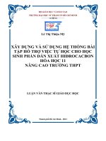 xây dựng và sử dụng hệ thống bài tập hỗ trợ việc tự học cho học sinh phần dẫn xuất hiđrocacbon hóa học 11 nâng cao trường thpt 