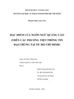 đặc điểm của ngôn ngữ quảng cáo (trên các phương tiện thông tin đại chúng tại tp  hồ chí minh) 