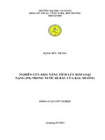 Nghiên cứu khả năng tích lũy kim loại nặng (pb) trong nước rỉ rác của rau muống 