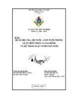 quan hệ cha, mẹ nuôi – con nuôi trong luật hôn nhân và gia đình và dự thảo luật nuôi con nuôi
