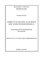 Nghiên cứu sự hài lòng của du khách quốc tế đối với thành phố hội an