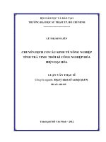 chuyển dịch cơ cấu kinh tế nông nghiệp tỉnh trà vinh thời kì công nghiệp hóa hiện đại hóa 