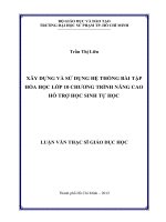 xây dựng và sử dụng hệ thống bài tập hóa học lớp 10 chương trình nâng cao hỗ trợ học sinh tự học 