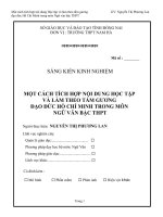 skkn một cách tích hợp nội dung học tập và làm theo tấm gương đạo đức hồ chí minh trong môn ngữ văn bậc THPT 