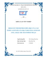 khảo sát thành phần hóa học của cao ethyl acetate của địa y roccella sinensis (nyl ) hale thu hái ở bình thuận 