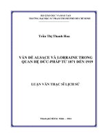 Vấn đề alsca và lorraine trong quan hệ đức pháp từ 1871 đến 1919 