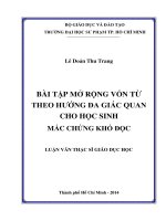 bài tập mở rộng vốn từ theo hƣớng đa giác quan cho học sinh mắc chứng khó đọc 