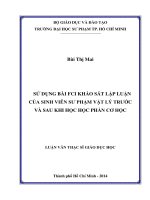 sử dụng bài fci khảo sát lập luận của sinh viên sư phạm vật lý trước và sau khi học học phần cơ học 