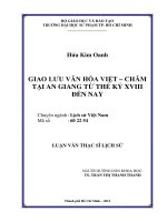 giao lưu văn hóa việt – chăm tại an giang từ thế kỷ xviii đến nay