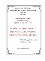 nghiên cứu tổng hợp vật liệu nano la1 xsrxfeo3 bằng phương pháp đồng kết tủa 