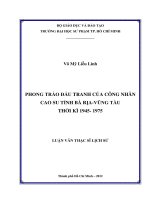 phong trào đấu tranh của công nhân cao su tỉnh bà rịa vũng tàu thời kì 1945  1975 