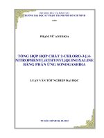 tổng hợp hợp chất 2 chloro 3 (4  nitrophenyl)ethynylquinoxaline bằng phản ứng sonogashira 