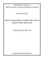 thơ tứ tuyệt trong văn học việt nam từ thế kỷ x đến thế kỷ xix 