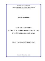 khó khăn tâm lý của các cặp vợ chồng khiếm thị ở thành phố hồ chí minh 