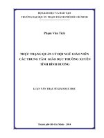 thực trạng quản lý đội ngũ giáo viên các trung tâm giáo dục thường xuyên tỉnh bình dương 