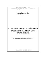 hạng của module trên miền dedekind và miền các ideal chính 