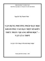 vận dụng phương pháp dạy học khám phá vào dạy một số kiến thức phần “quang hình học” – vật lí 11 thpt 