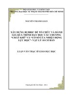 xây dựng rubric để tổ chức và đánh giá quá trình dạy học các chương “chất khí” và “cơ sở của nhiệt động lực học”  vật lý 10 cơ bản 