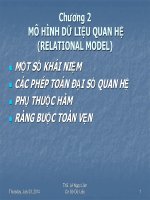 Bài giảng cơ sở dữ liệu  chương 2   ths  lê ngọc lãm