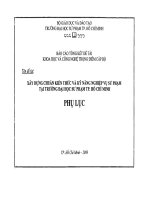 Xây dựng chuẩn kiến thức và kỹ năng nghiệp vụ sư phạm tại trường đại học sư phạm tp  hồ chí minh (phụ lục) 